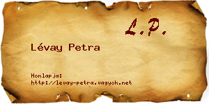 Lévay Petra névjegykártya